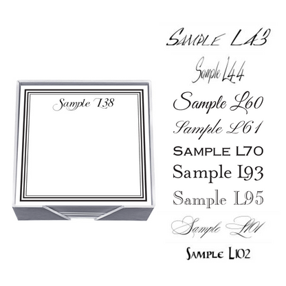 Personalized - Colonial Memo Square with White Linen Holder