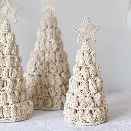 DEK Kayla Abaca Cone Tree W/ Star (NAT) 12" Small