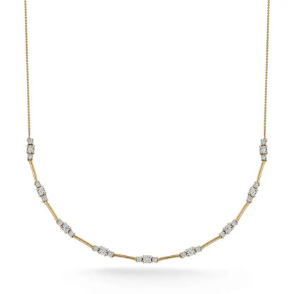 Ava Bea Spaced Tennis Necklace - 14kt Gold