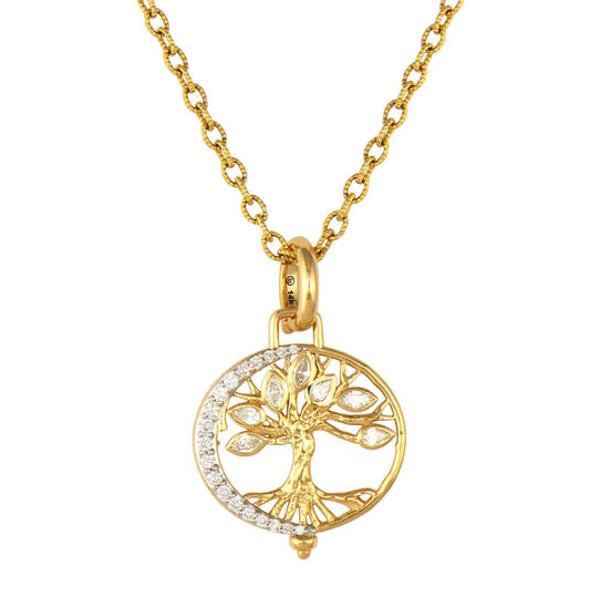 TSJ CH - New Moon Open Tree of Life Charm, .334tcw, 14KTY w/Bale