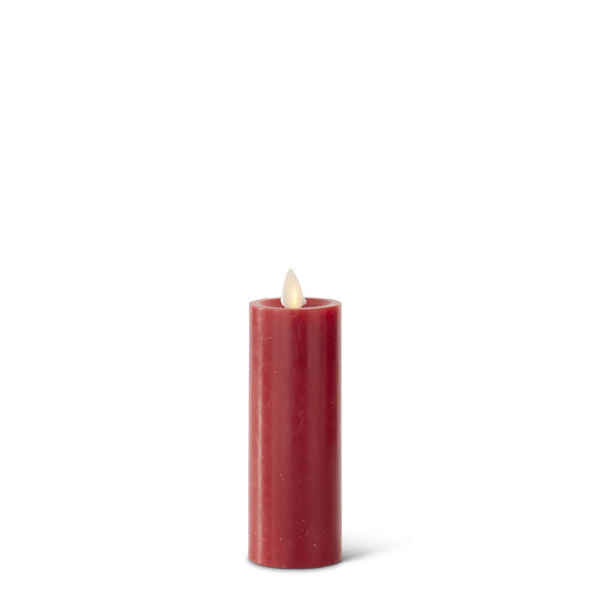 KKI Burgundy Wax Luminara Slim Indoor Pillar - 4.5"