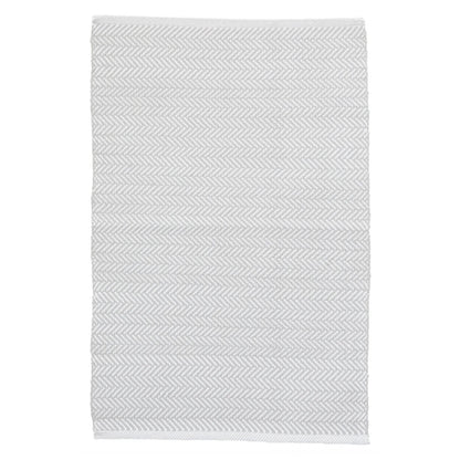 Herringbone Handwoven Indoor/Outdoor Rug - Pearl Grey & White 2x3