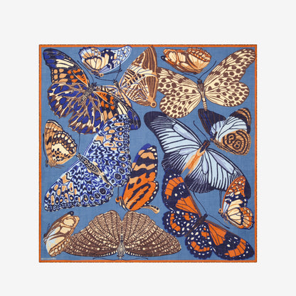 Square Scarf Etole 130 - Papillions - Duck Blue