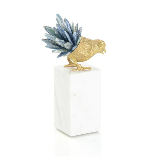 Brass Bird & Kyanite Sculpture I - 8"