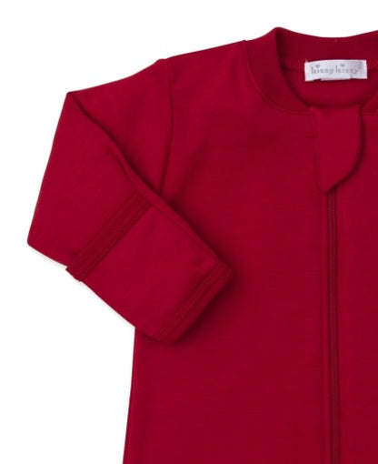 Baby's First Christmas Red Zip Footie