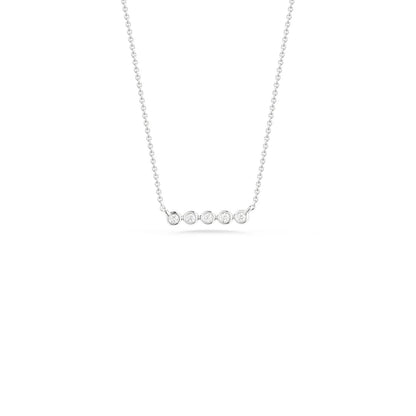 DRD N - Lulu Jack Diamond Mini Bezel Bar Necklace 14KWG