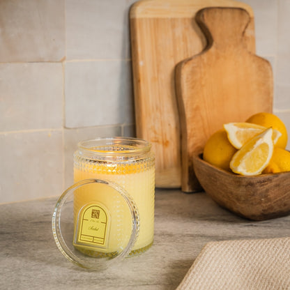 Sorbet - Textured Glass Candle with Lid 15oz