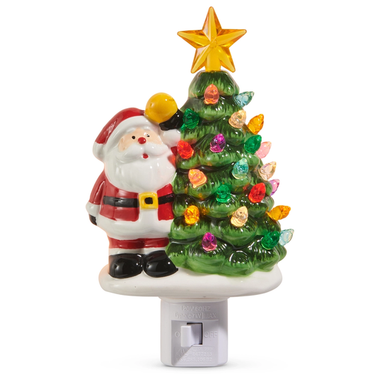 RZI Santa With Tree Night Light - 6.5"