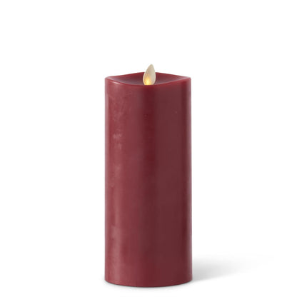 Burgundy Wax Luminara Tall Indoor Pillar - 8.75"