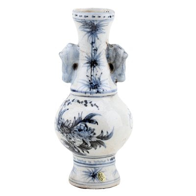 Classic Hexagonal Vase - Blue & White - 8"H