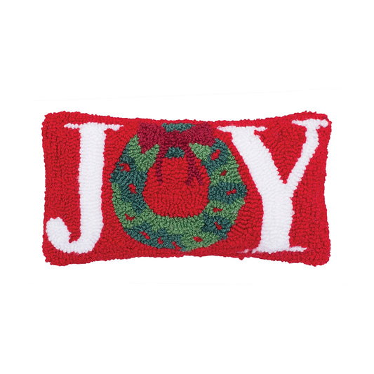 CFH Joy Wreath Hooked Pillow