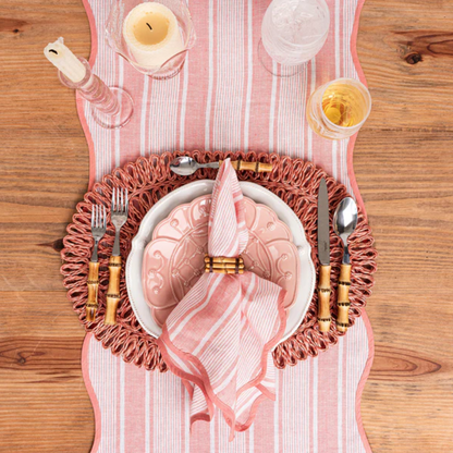 Cabana Stripe - Table Runner 18" x 90" - Coral