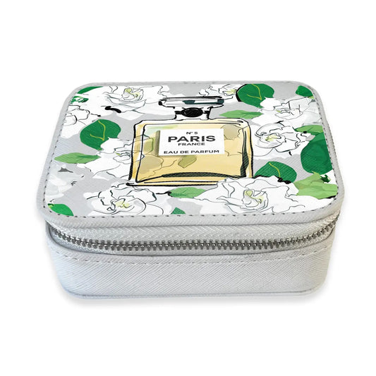 TOS Travel Pill Box - Green Floral Perfume Bottle