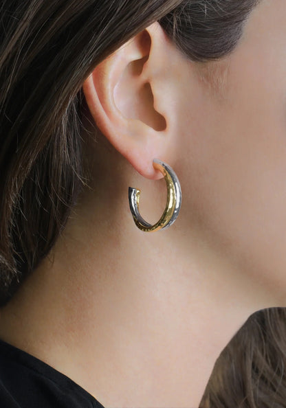 Farrier - Mixed Metal Hoop Earrings