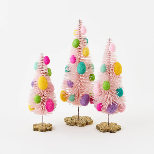 Set of 3 Sisal Trees with Eggs - 21"