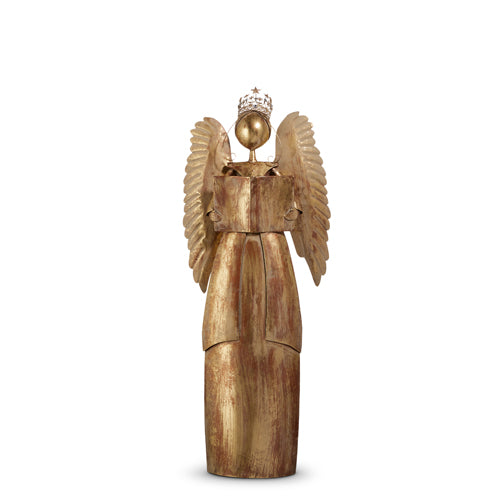 RZI Antiqued Gold Metal Angel 4'