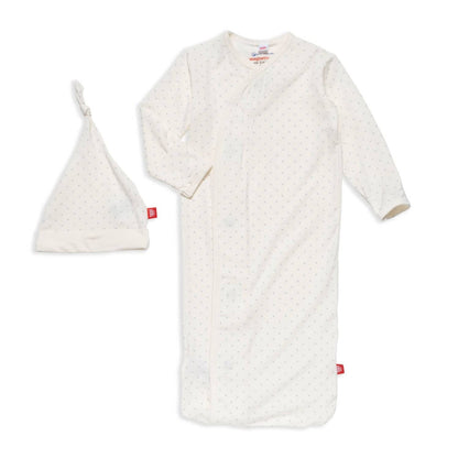 Pin Dot - Newborn Sleeper Gown & Hat Set