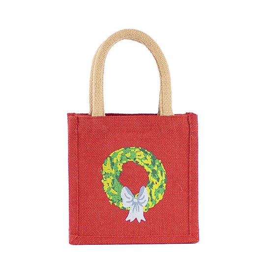 TRS Wreath Petite Gift Tote Red/Green/Ice