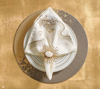 KSB Metafoil Round Gold and Taupe Placemat 15" (Retired)