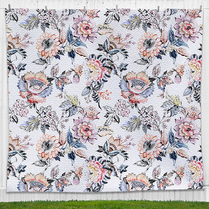 IMH Sophie Jacobean Quilt - Multi/Black - King 110x96