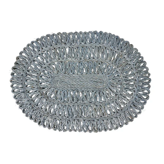 Straw Loop Oval Placemat - Chambray