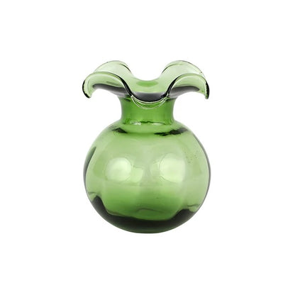 Hibiscus Glass Vase - Dark Green