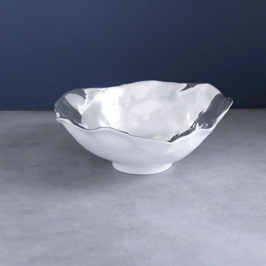 Thanni - Maia - Large Bowl - Silver & White