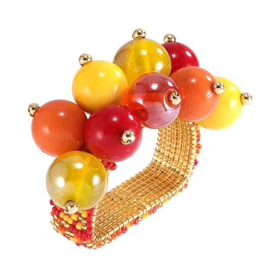 Jubilant Napkin Ring - Red & Orange