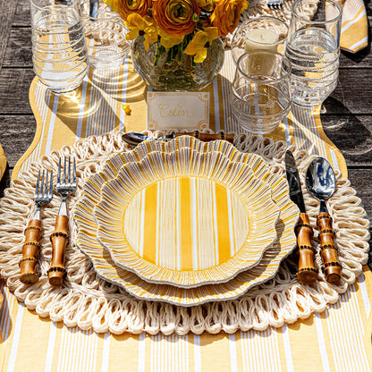 JLK Cabana Stripe - Melamine Dinner Plate - Sunshine