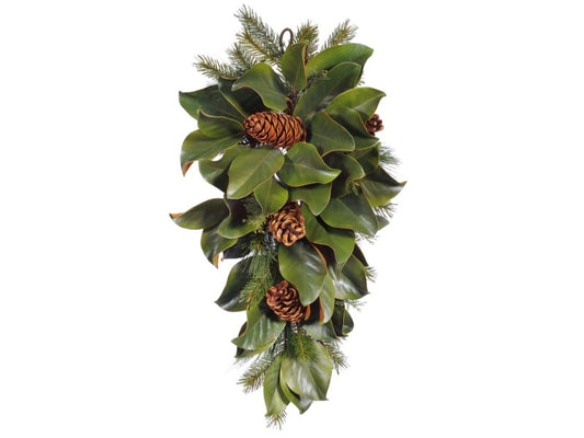 WWF Teardrop Magnolia Mix Leaf Swag 31"