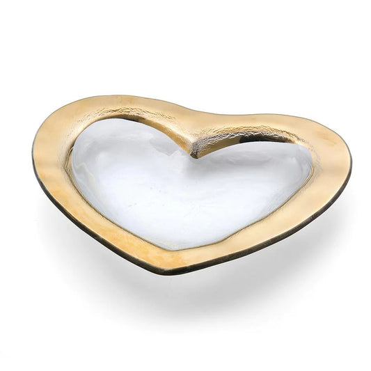 Gold Heart Bowl 8"