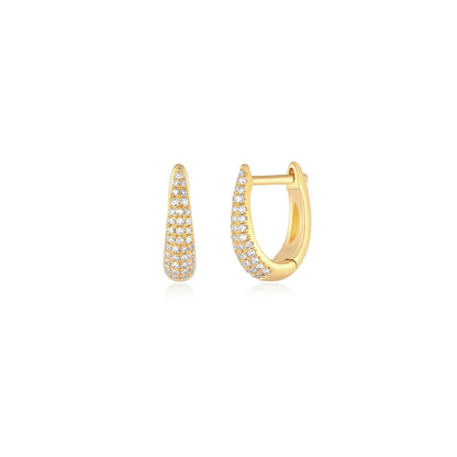EFC E Diamond Mini Maeve Hoops - 14KTYG