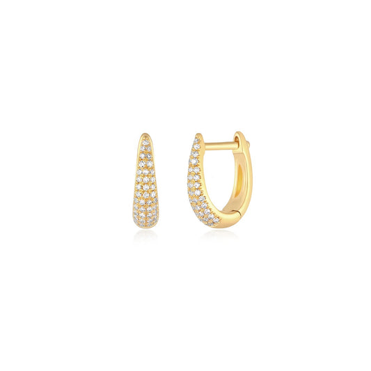 EFC E Diamond Mini Maeve Hoops - 14KTYG