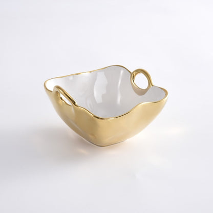 PPB Golden Handles - Square Snack Bowl 5" (2609G)