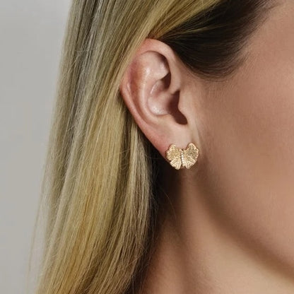 Butterfly - Stud Gold Earrings