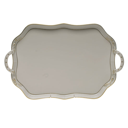 Golden Edge - Rectangle Tray with Branch Handles 18"