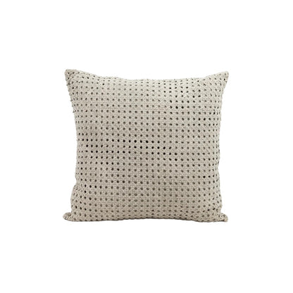 Bone Suede Rattan Pillow 22x22