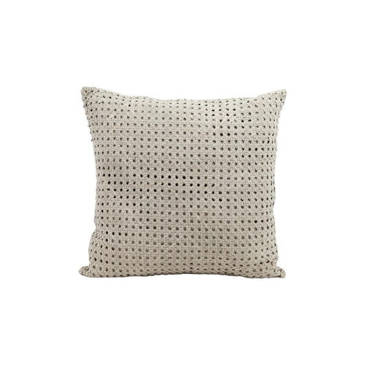 Bone Suede Rattan Pillow 22x22