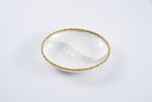 PPB Golden Salerno - Small Round 2-Section Platter (2427WG)