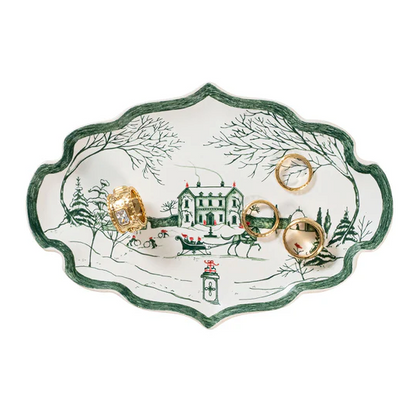 Country Estate - Winter Frolic - Evergreen - Gift Tray 7.25"