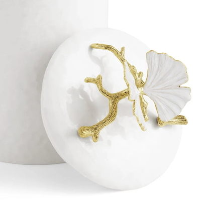 MAR Butterfly Ginkgo Gold Porcelain Canister - X-Small
