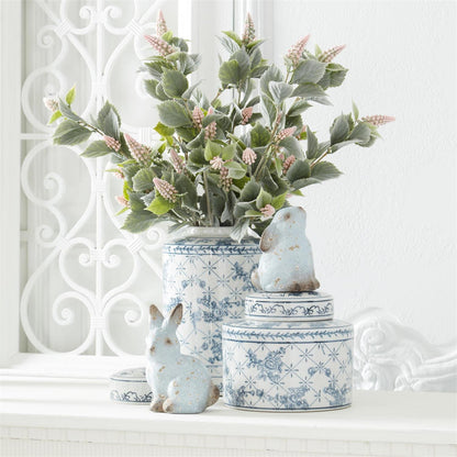KKI Weathered Blue Terracotta Bunny - Asst