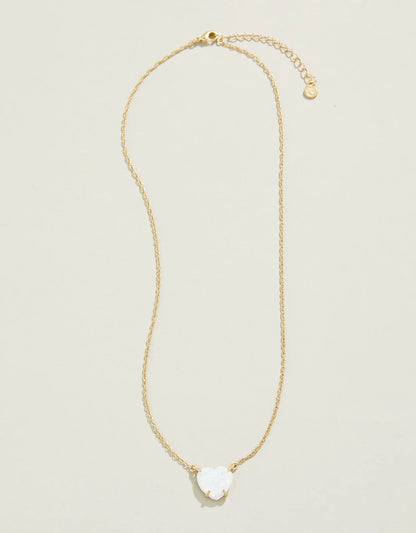 Opaline Heart Necklace 17"