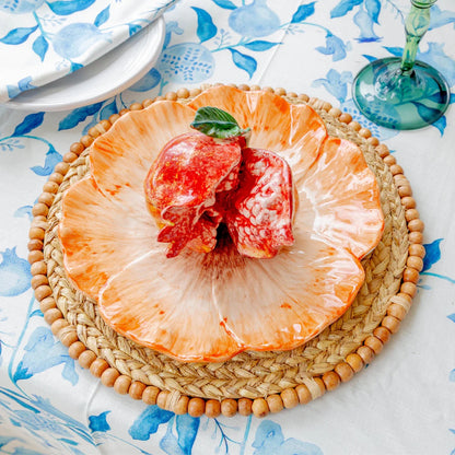 Elisabetta - Dinner Plate - Orange Flower 10.5"