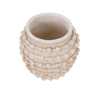 Gavino Tall Beige Round Ceramic Table Vase 11"