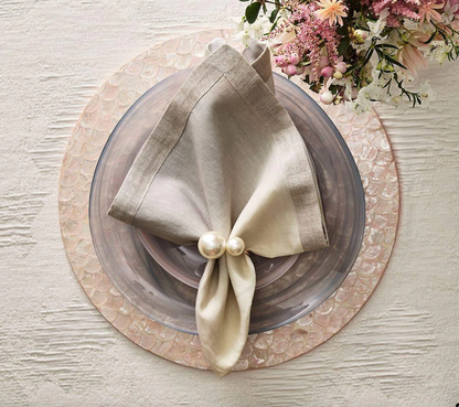 KSB Pearl Napkin Ring - Ivory & Gold