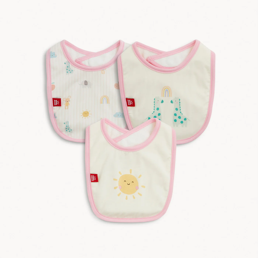 Lullaby Sky Bib - Pink - 3 Pack