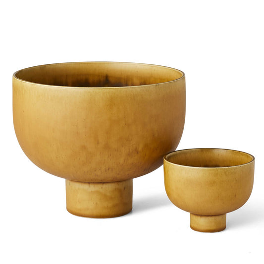 UTM Turmeric Ceramic Footed Offering Bowl Small