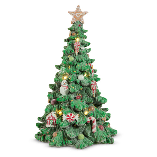 RZI Lighted Gingerbread Cookie Tree 16"
