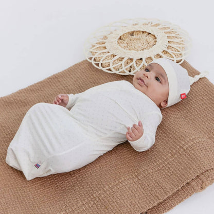 Pin Dot - Newborn Sleeper Gown & Hat Set